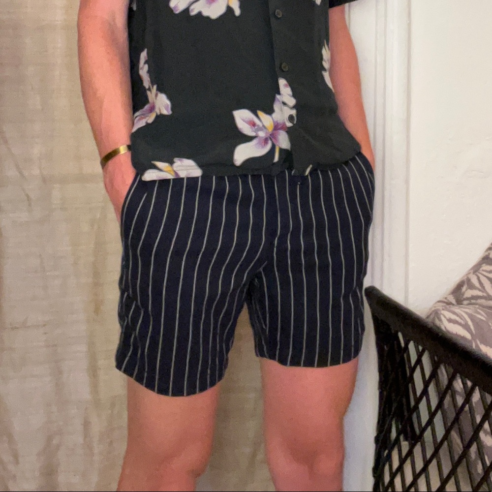 Blue striped shorts